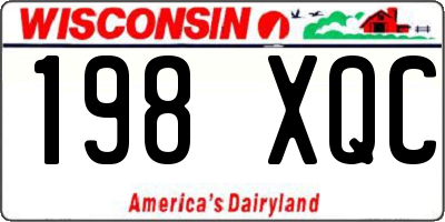 WI license plate 198XQC