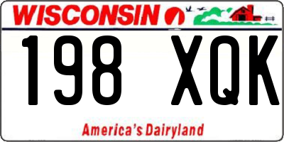 WI license plate 198XQK