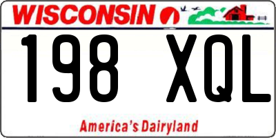 WI license plate 198XQL