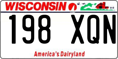WI license plate 198XQN