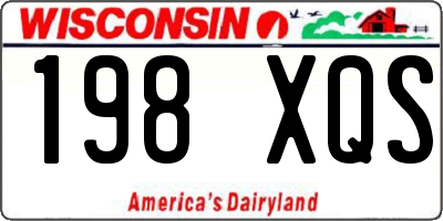 WI license plate 198XQS