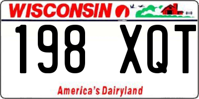 WI license plate 198XQT