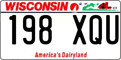 WI license plate 198XQU