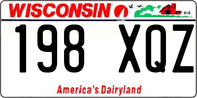 WI license plate 198XQZ