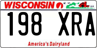 WI license plate 198XRA