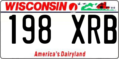 WI license plate 198XRB