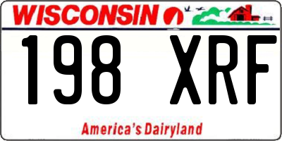 WI license plate 198XRF
