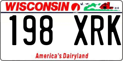 WI license plate 198XRK