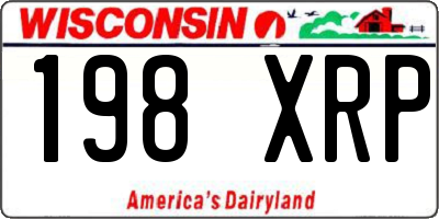 WI license plate 198XRP