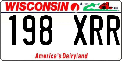 WI license plate 198XRR