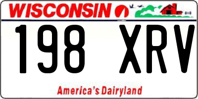 WI license plate 198XRV