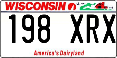 WI license plate 198XRX