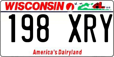 WI license plate 198XRY