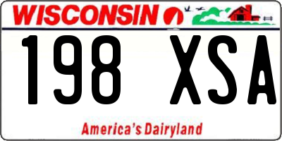 WI license plate 198XSA