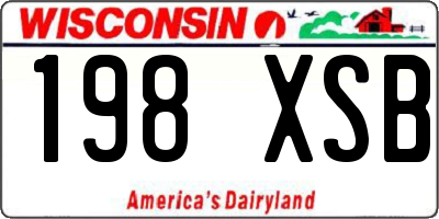 WI license plate 198XSB