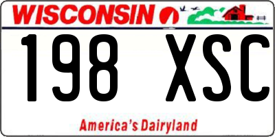 WI license plate 198XSC