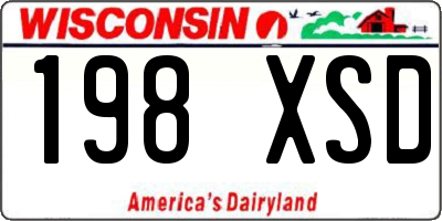 WI license plate 198XSD