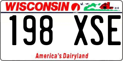 WI license plate 198XSE