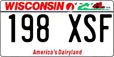 WI license plate 198XSF