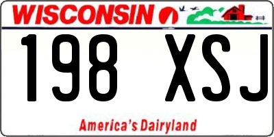 WI license plate 198XSJ