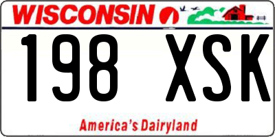 WI license plate 198XSK