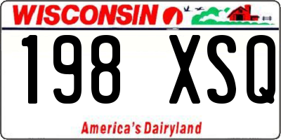 WI license plate 198XSQ