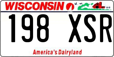 WI license plate 198XSR
