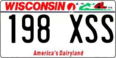 WI license plate 198XSS