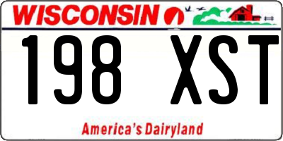 WI license plate 198XST