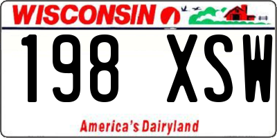 WI license plate 198XSW