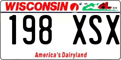 WI license plate 198XSX