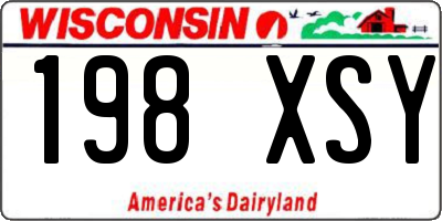 WI license plate 198XSY