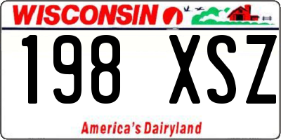 WI license plate 198XSZ