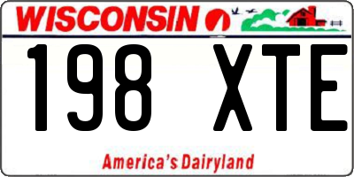WI license plate 198XTE