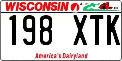 WI license plate 198XTK