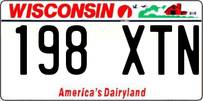 WI license plate 198XTN