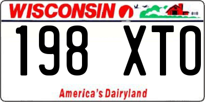 WI license plate 198XTO