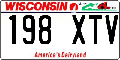 WI license plate 198XTV