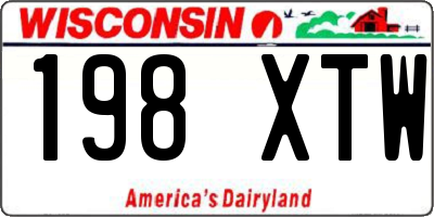 WI license plate 198XTW