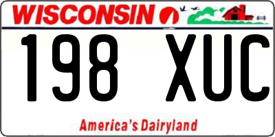 WI license plate 198XUC