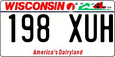 WI license plate 198XUH