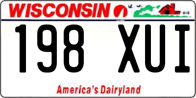 WI license plate 198XUI
