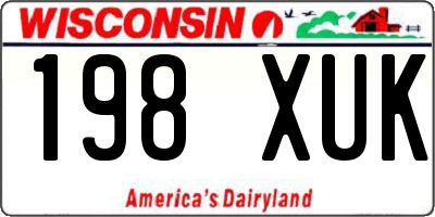 WI license plate 198XUK