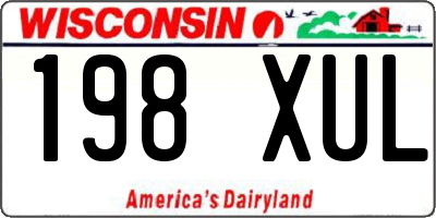 WI license plate 198XUL