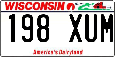 WI license plate 198XUM