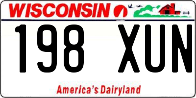 WI license plate 198XUN
