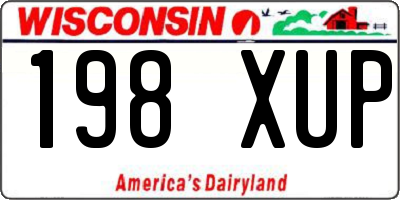 WI license plate 198XUP
