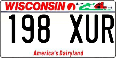WI license plate 198XUR