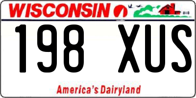 WI license plate 198XUS