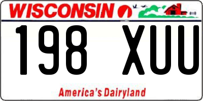 WI license plate 198XUU
